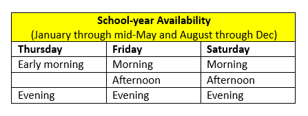 School Year Availability image